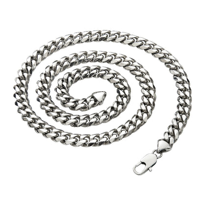 6/8/10/12mm wide men's titanium steel necklace stainless steel Cuban chain