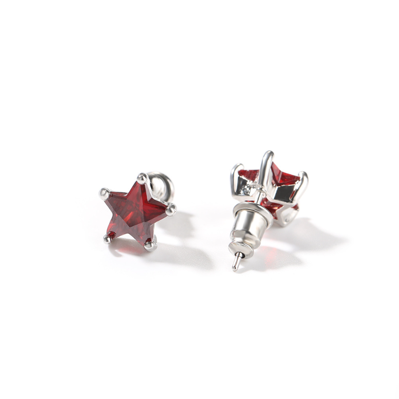 Classic copper zircon stud earrings