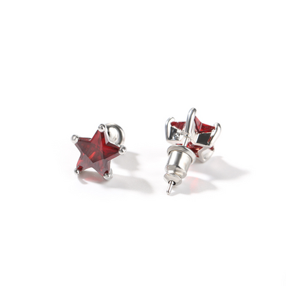 Classic copper zircon stud earrings