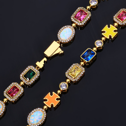 Hip Hop Colored Gem Bracelet