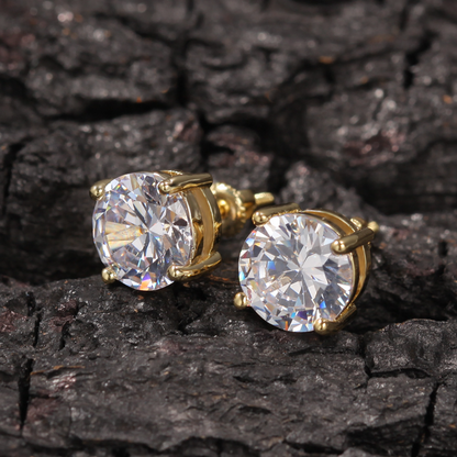 Zircon Hip Hop 925 Silver Stud Earrings