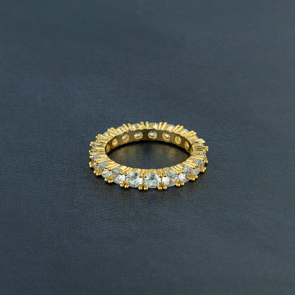 One Row Solitaire Ring