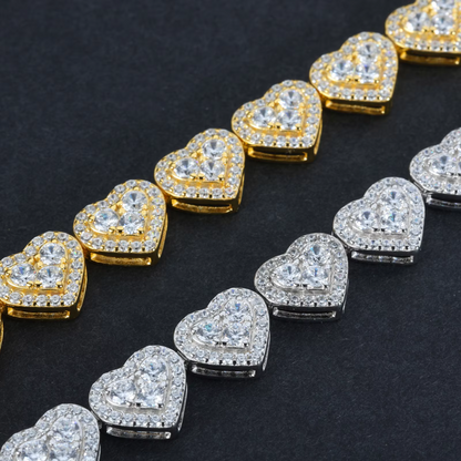 8mm Heart-Shaped Tennis Bracelet