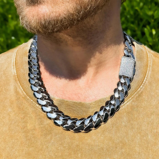 20mm Moissanite Icy Crystal Miami Cuban Chain