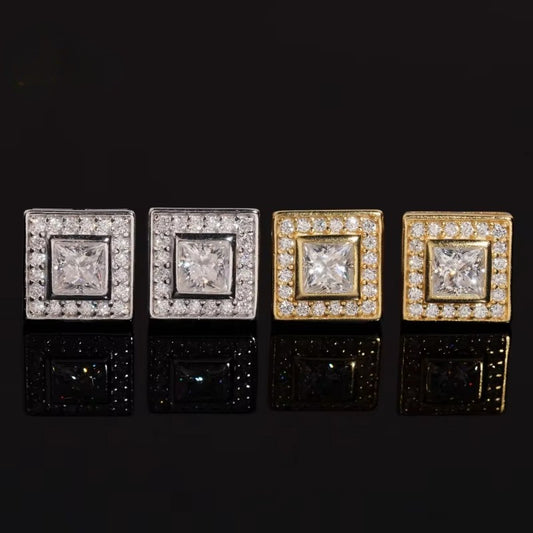 Princess-cut earrings