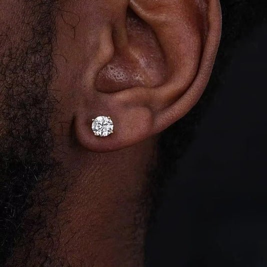 3Mm-10mm VVS Moissanite Screw Back Earrings | 925 Sterling Silver Luxury Diamond Stud Earrings | Unisex Classic Hip Hop Jewelry