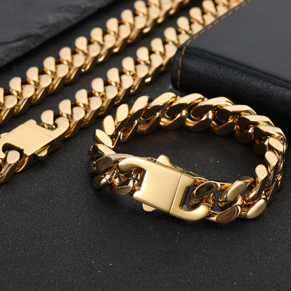 Four-sided grinding chain encrypted Cuban chain