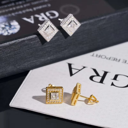 Princess-cut earrings