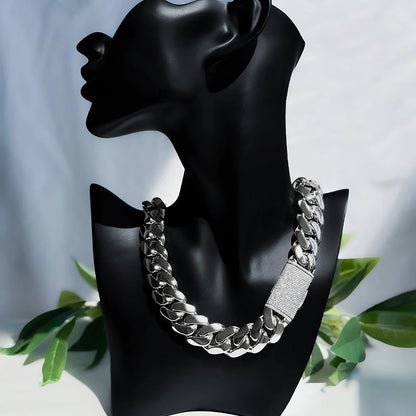 20mm Moissanite Icy Crystal Miami Cuban Chain