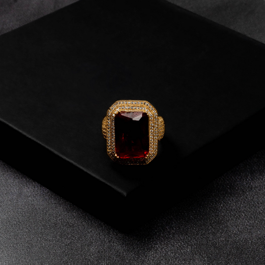 Iced Out Ruby Ring