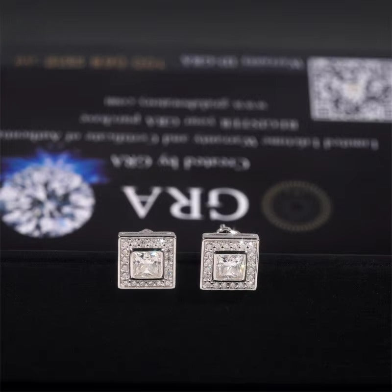 Princess-cut earrings