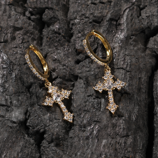 Mini cross earrings