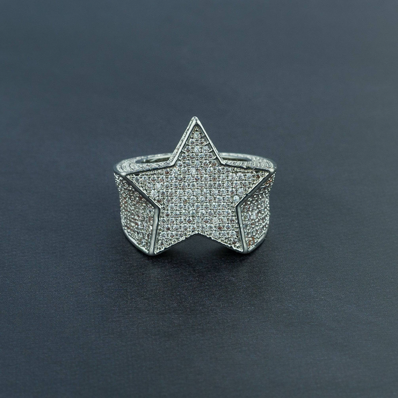 Fully Iced Star Ring
