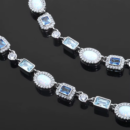 6mm Geometric Gemstone CZ Diamond Necklace