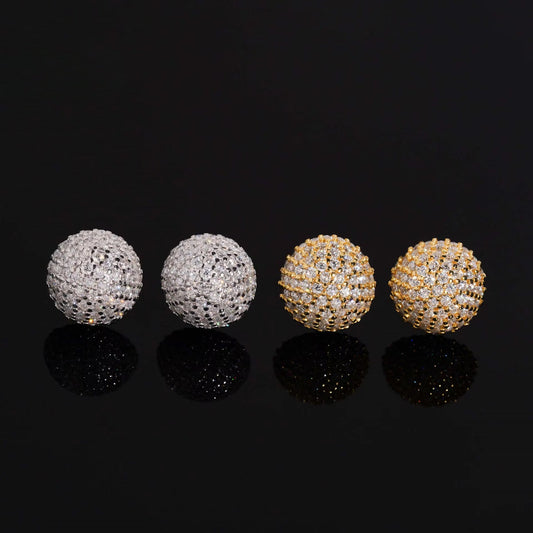 10mm hip-hop ball head earrings