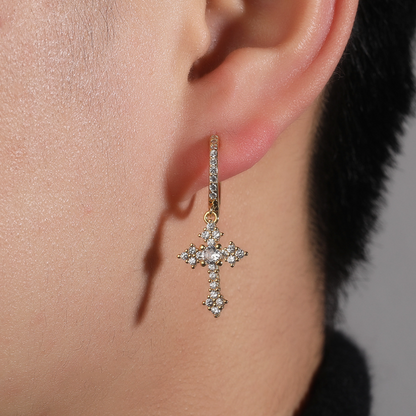 Mini cross earrings