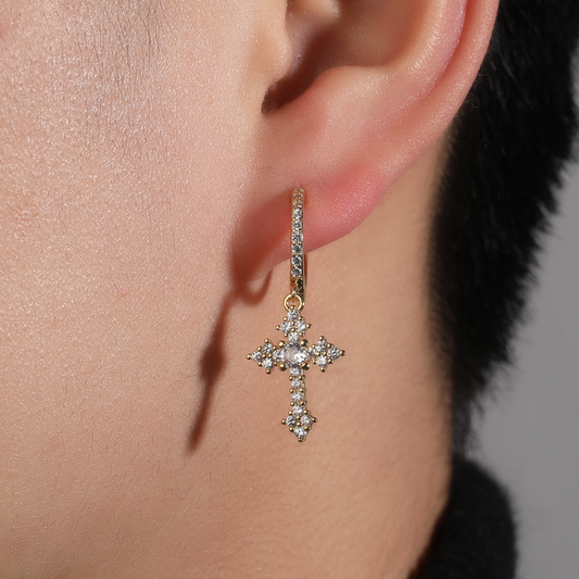 Mini cross earrings