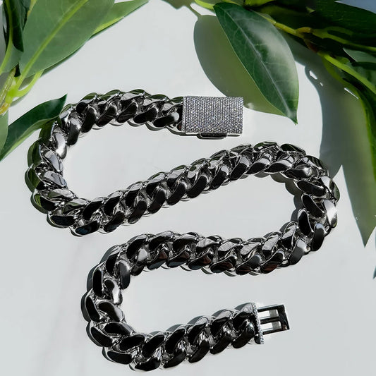 20mm Moissanite Icy Crystal Miami Cuban Chain
