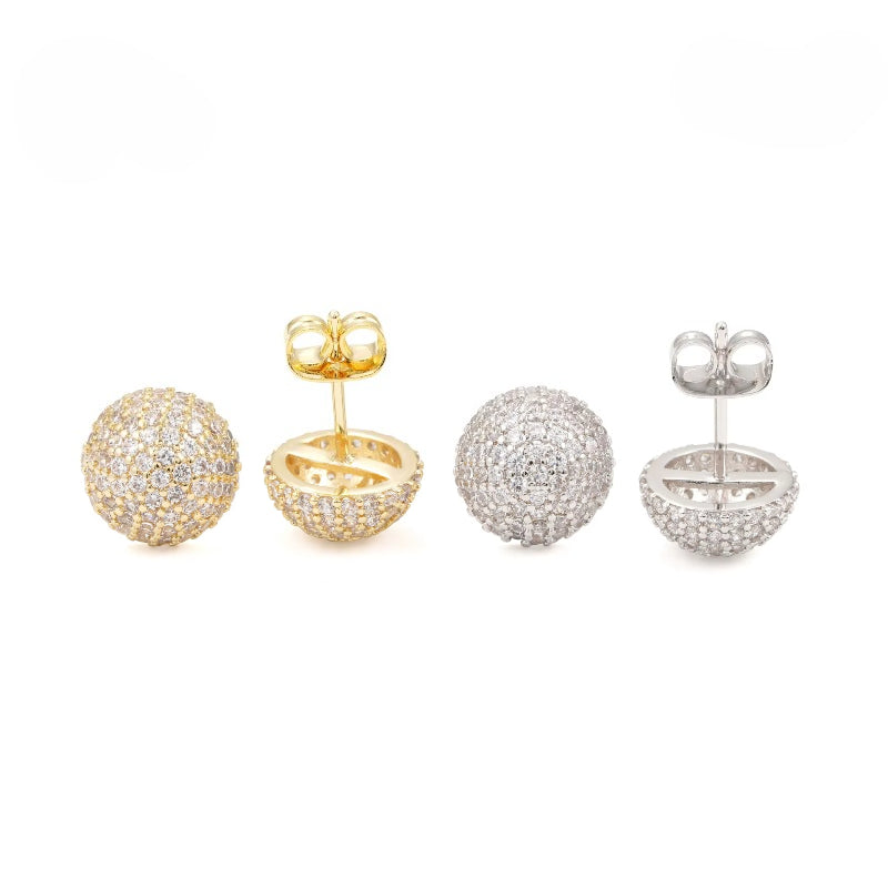 10mm hip-hop ball head earrings