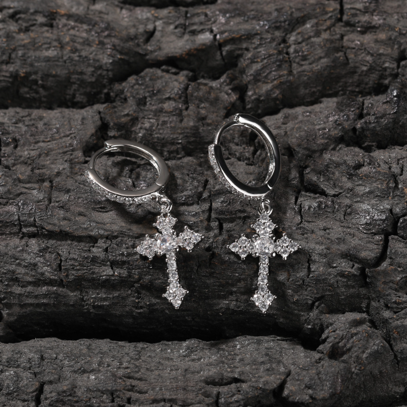 Mini cross earrings