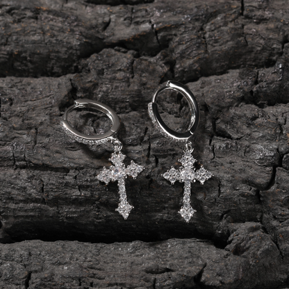 Mini cross earrings