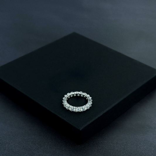 One Row Solitaire Ring