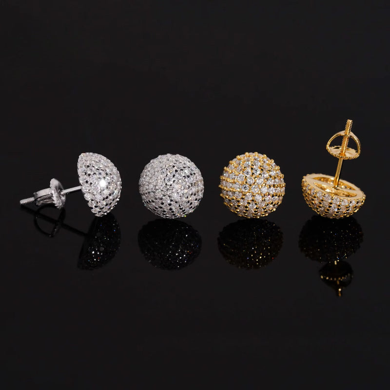 10mm hip-hop ball head earrings