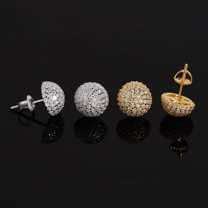 10mm hip-hop ball head earrings