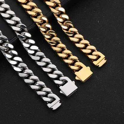 Four-sided grinding chain encrypted Cuban chain