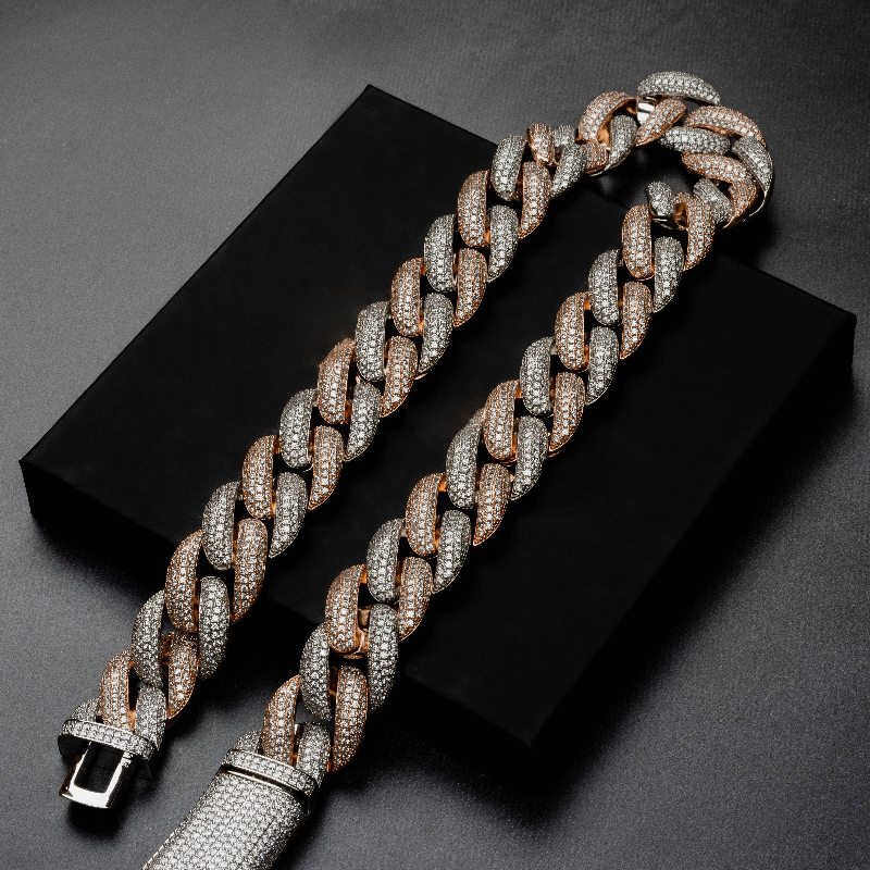 20mm Two Tone Miami Cuban Chain