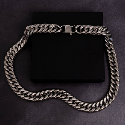 22mm Cuban Chain Adjustable White Gold