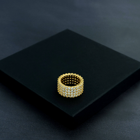 ICERIME Four Row Solitaire Ring