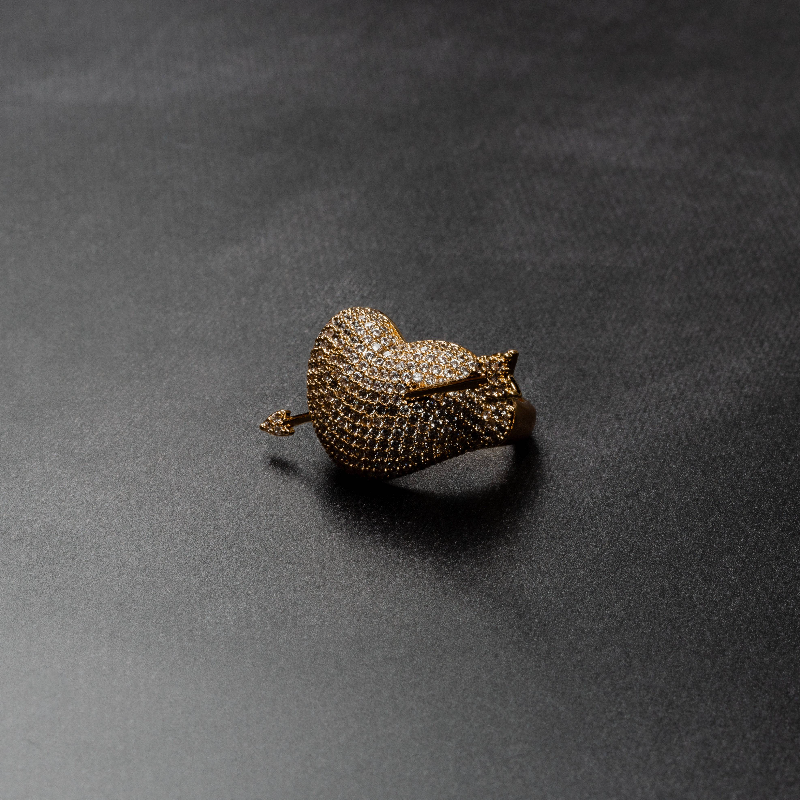 Iced Cupid Arrow Ring