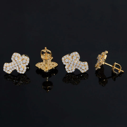 VVS Diamond Frozen Moissanite Cross Earrings