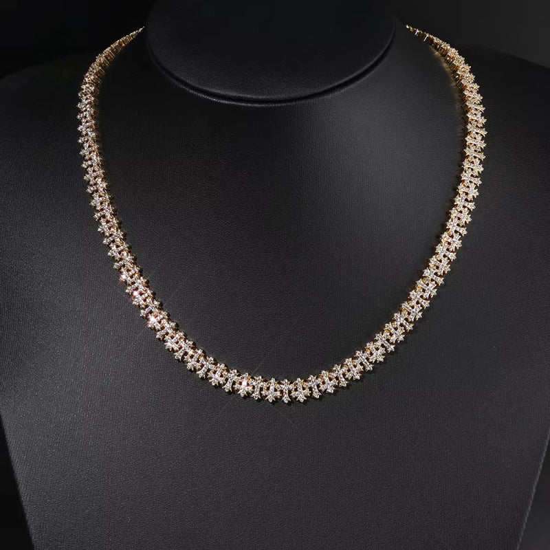 8.5mm Cold Diamond Cross Necklace