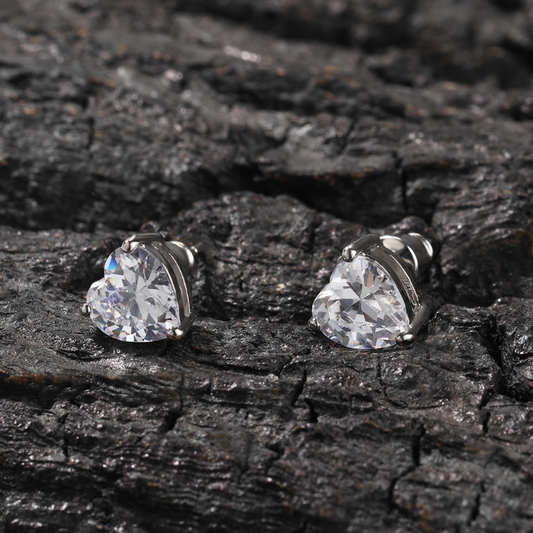 Classic copper zircon stud earrings