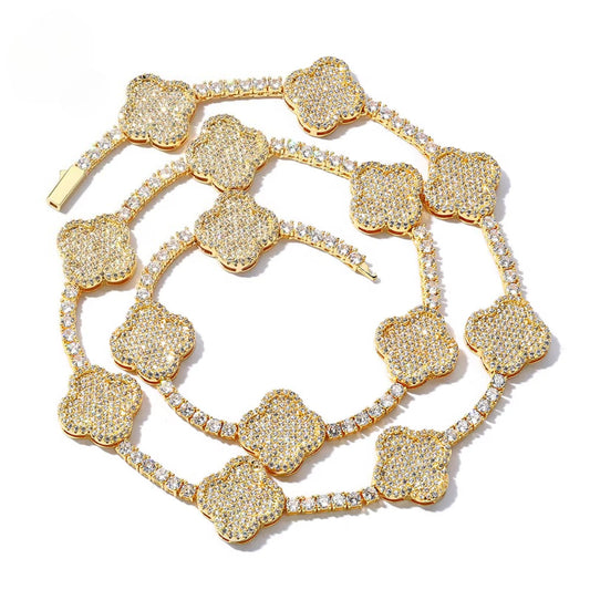 18k gold plated 3.5mm tennis necklace