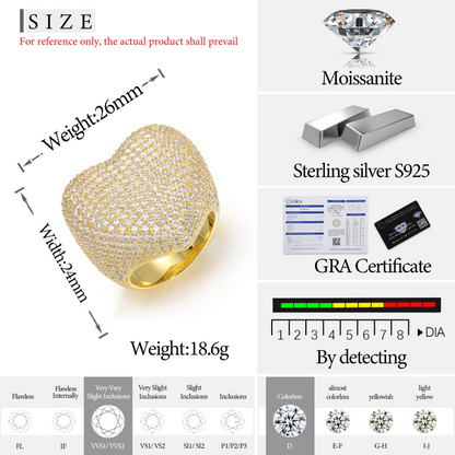 Hip Hop Heart VVS Diamond Ring
