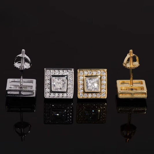 ICERIME Princess-cut earrings