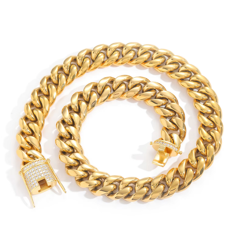 6-16mm 14K Cuban chain