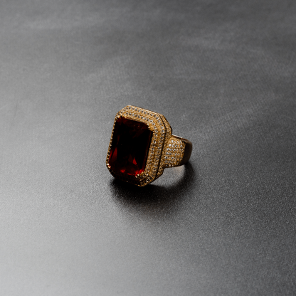 Iced Out Ruby Ring