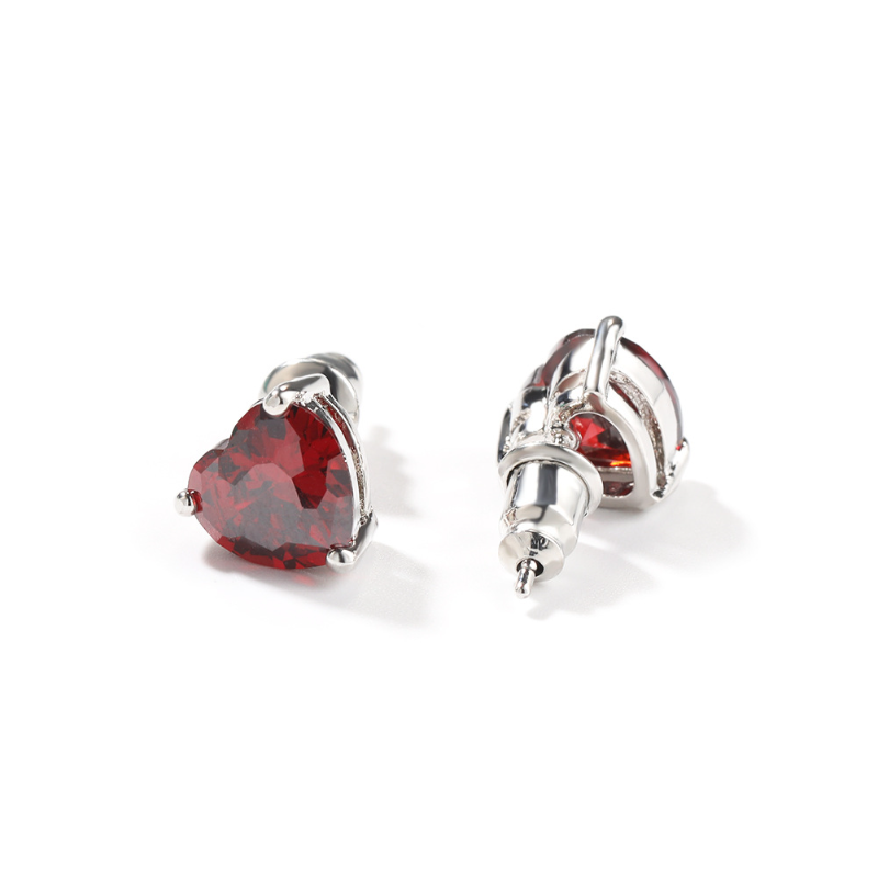 Classic copper zircon stud earrings