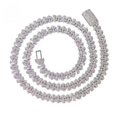 8.5mm Cold Diamond Cross Necklace