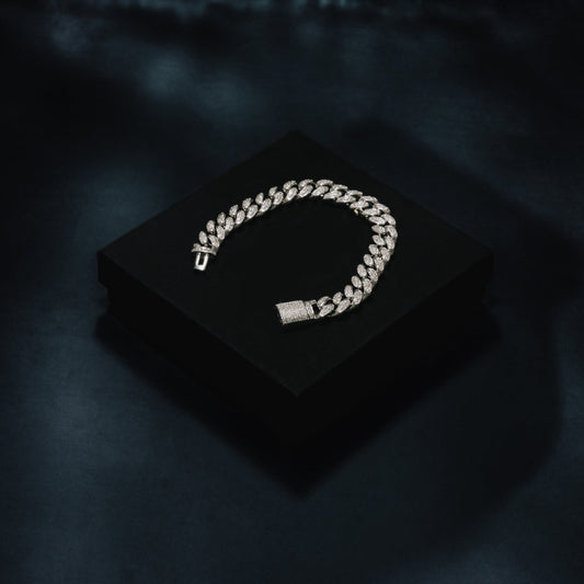 ICERIME 12mm Box Clasp Cuban Bracelet