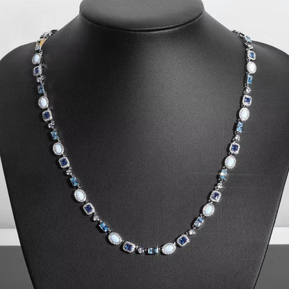 6mm Geometric Gemstone CZ Diamond Necklace