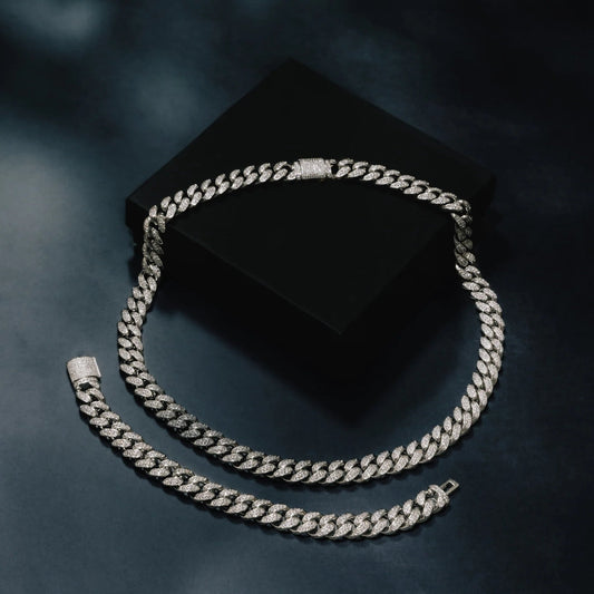 ICERIME 12mm Cuban Chain & Bracelet Bundle