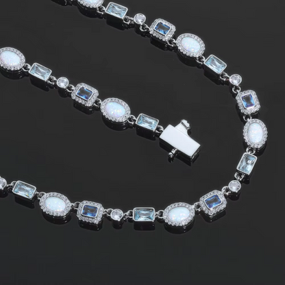6mm Geometric Gemstone CZ Diamond Necklace