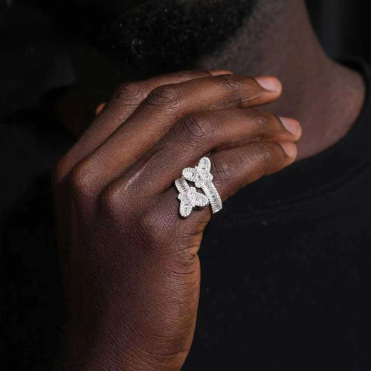 VVS Rectangular Moissanite Butterfly Ring