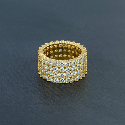 Four Row Solitaire Ring