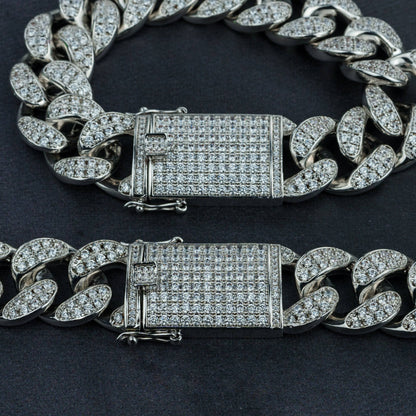 Premium 20mm Cuban Chain, Cuban Bracelet & Watch Bundle